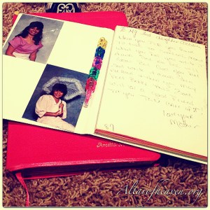 Two of the most influential items of my life...my Mom gave me: God's Word and a Prayer journal.